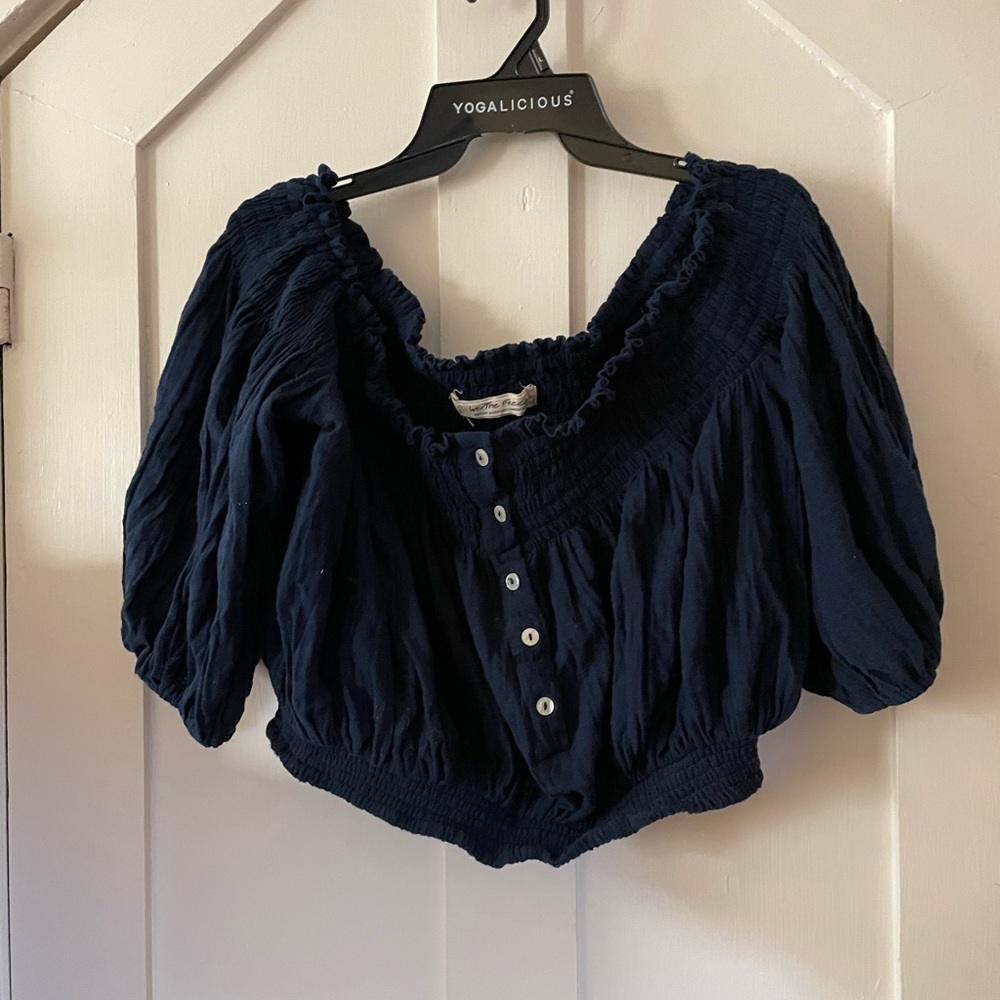Free people blouse blue medium